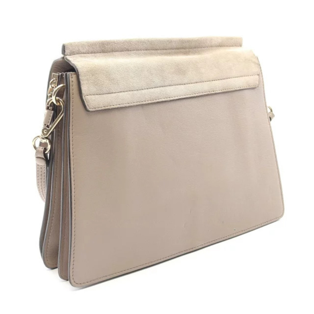 Chloe 04 Bag Leather 04165665 Suede FAYE Shoulder Beige Tan
